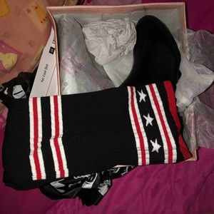 Star knee high sock boots